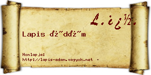 Lapis Ádám névjegykártya